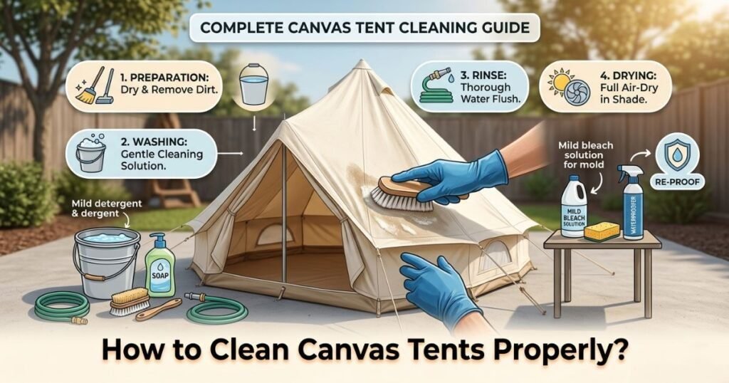 how to clean canvas tents